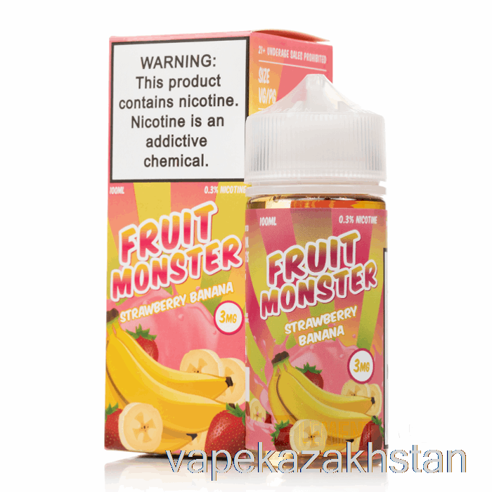 Vape Kazakhstan Strawberry Banana - Fruit Monster - 100mL 0mg